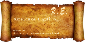 Ruzsicska Eugén névjegykártya